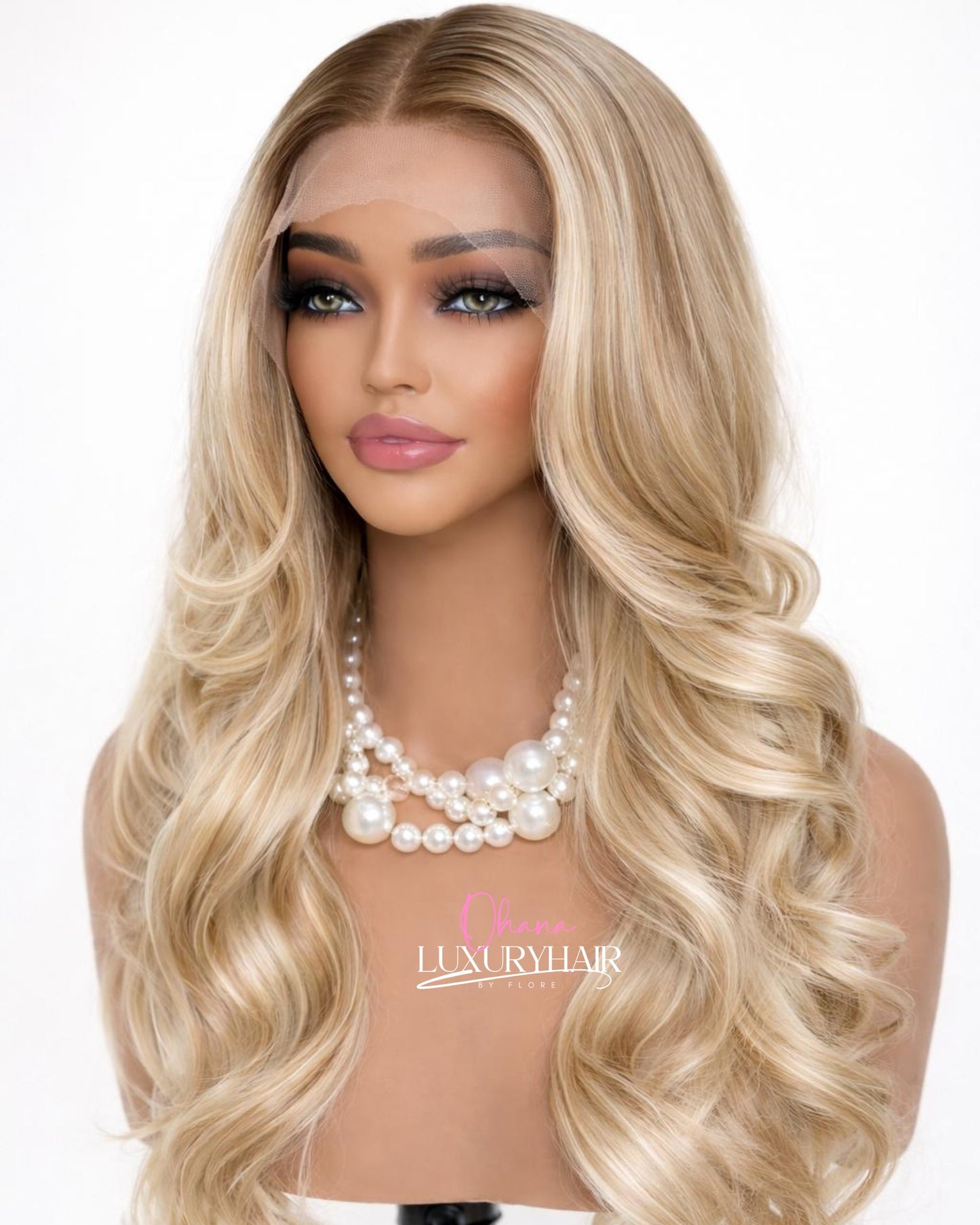 Perruque Aïcha – Blond Miel Long Ondulé