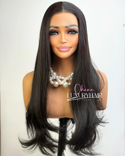 Perruque Béatrice – Longue Lisse Noir Intense Effet Naturel