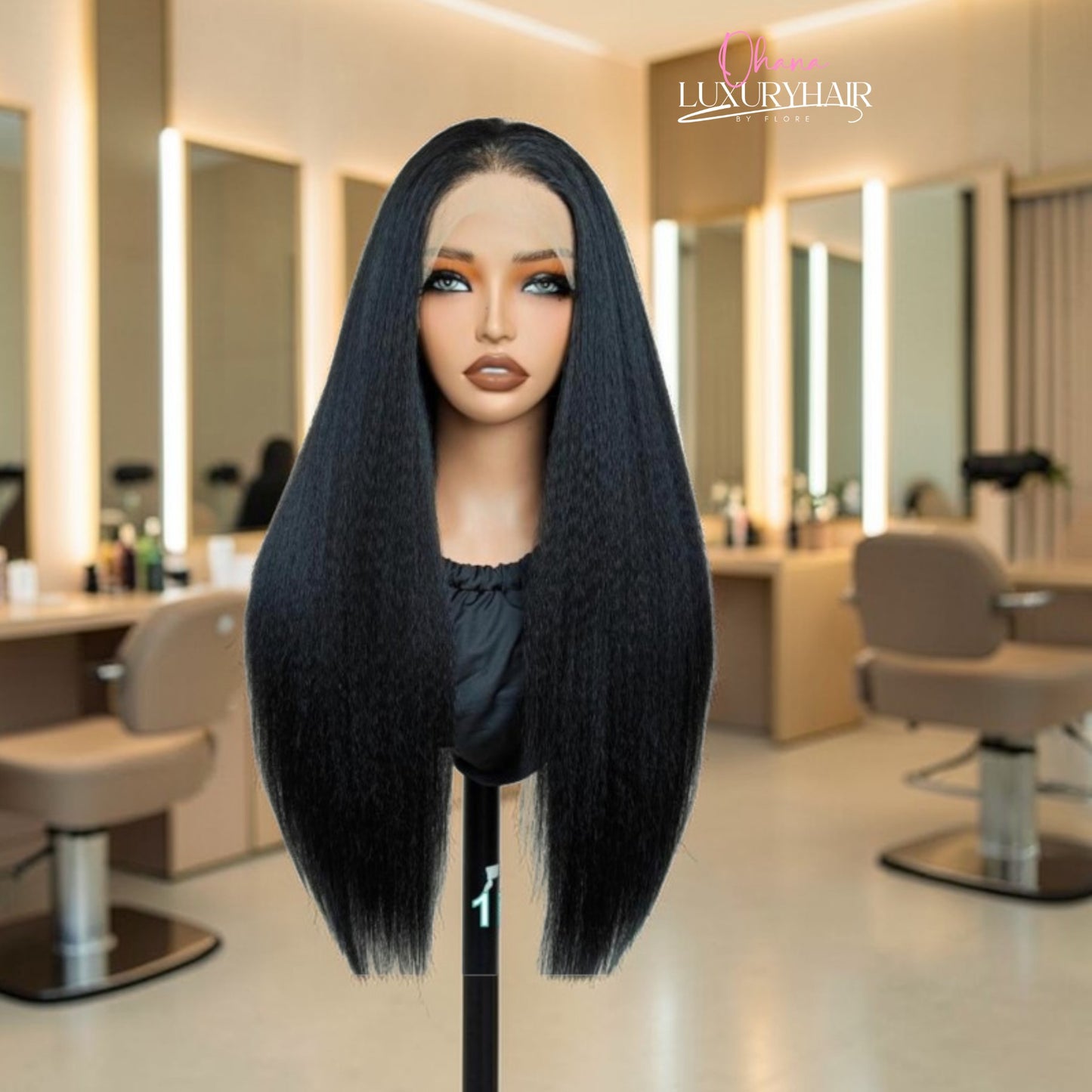 Silky – Perruque Lisse Noire- Effet Naturel
