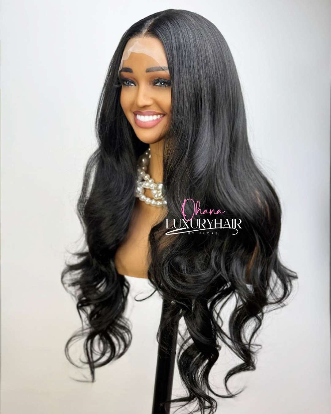 Perruque Luna – Noir Intense Long Ondulé