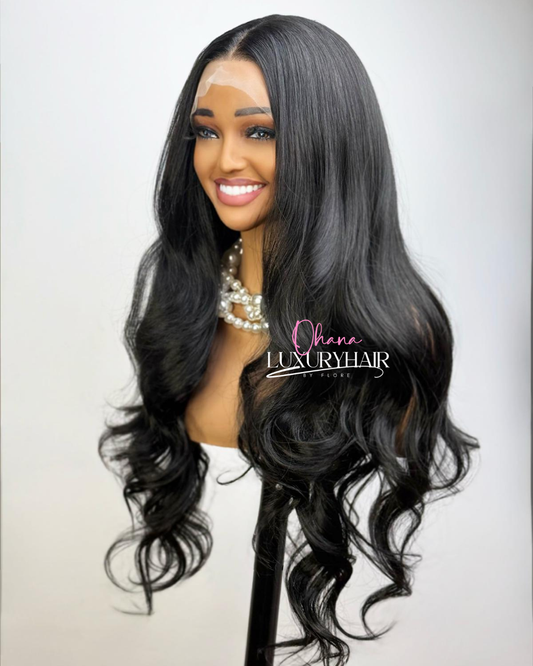 Perruque Luna – Noir Intense Long Ondulé