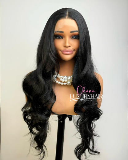 Perruque Luna – Noir Intense Long Ondulé