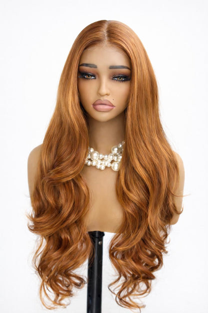 Perruque Ruby –Cuivré Intense Long Ondulé