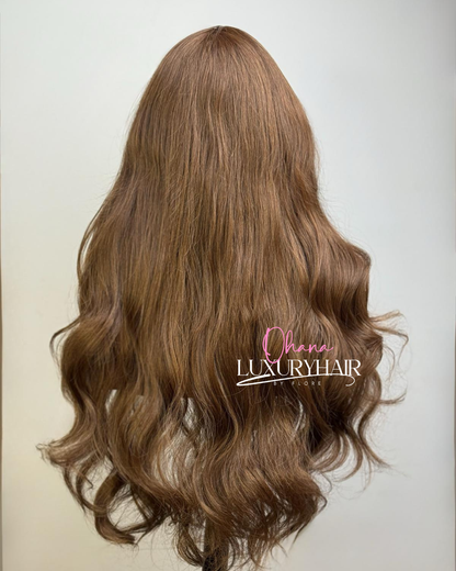 Perruque Chelsy – Brun Caramel Long Ondulé Effet Balayage