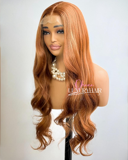 Perruque Ruby –Cuivré Intense Long Ondulé