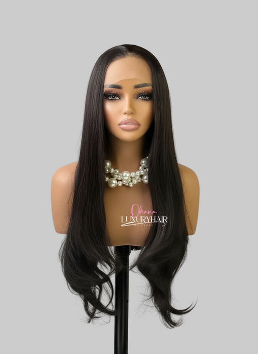 Perruque Béatrice – Longue Lisse Noir Intense Effet Naturel